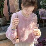 Pullover naiste sviiter 2022 s&uuml;gise litritega naiste kampsun moh&auml;&auml;r &otilde;rn &otilde;&otilde;nsa kootud naiste kampsun One Size roosa