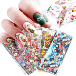 50 tk S&otilde;rmek&uuml;&uuml;nte kleebis, l&auml;ikiv visuaalne efekt, dekoratiivne 6 stiili, suurep&auml;rased j&otilde;uluteemalised k&uuml;&uuml;nte kunstipaberid, &uuml;lekandekleebised salongi B