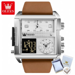 OLEVS parimad meeste k&auml;ekellad, suure sihverplaadiga spordi kvartskell meestele