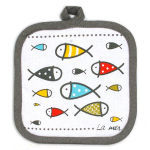 Les Tr&eacute;sors De Lily [A1105] - Puuvillane potihoidja  Fish - The Sea  mitmev&auml;rviline - 20x20 cm mitmev&auml;rviline