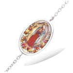 Les Tr&eacute;sors De Lily [R3789] &ndash; h&otilde;bedane k&auml;ev&otilde;ru &bdquo;Virgin Mary&rdquo; mitmev&auml;rviline h&otilde;be (roodiumiga kaetud) - 18x12mm mitmev&auml;rviline