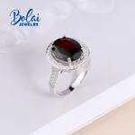Naturaalne tume granaath&otilde;bedane s&otilde;rmus ovaalne 10*12mm v&auml;&auml;riskivist 925 h&otilde;bedast peened ehted naistele igap&auml;evaseks kandmiseks US RING SIZE 6# valge