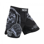 SOTF MMA Black Geometry Fighting Soft Shell Printing Kiri Tiiger Muay Thai Kickboxing Poksiriietus Muaythai Shorts Sanda mma m