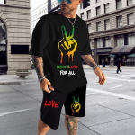 Suvised BoB Marley Reggae T-s&auml;rgikomplektid Mood Jooksmine L&uuml;hikeste varrukatega Harajuku &Uuml;likond Meeste Spordidress 3D Prinditud Hingavad riided 6XL S