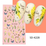 5D reljeefne violetne iirise lilleline k&uuml;&uuml;nekleebis Lilla lilleline liugur P&auml;evalill k&uuml;&uuml;nekunsti manik&uuml;&uuml;ri kaunistamiseks 5D-K228