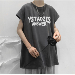 Meeste l&uuml;hikeste varrukatega T-s&auml;rgid Graafilise tr&uuml;kiga kirjaga Poolvarrukatega T-s&auml;rgid Pullover T-s&auml;rk Juhuslik T-s&auml;rk Meeste Korea Vabaaja Kaela Retro Topid M must