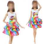 1/6 Nuku Riietus Mood T&uuml;druk Mini Kleit Seelik Kleit P&uuml;ksid Riided Barbie Nukule 11,5 tolli Kingikomplekt T&uuml;druku M&auml;nguasi