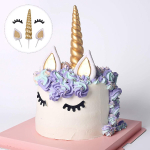 K&auml;sitsi valmistatud kuldne &uuml;kssarviku koogitops Baby Shower ja Wedding Cake Topper