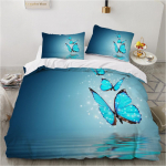 3D Butterfly Theme Kodu voodipesukomplekt Luksuslik tiivaga tr&uuml;kitud tekikattega padjap&uuml;&uuml;r 2/3 t&uuml;kki AU240 * 270 eriti suures suuruses kodukaunistus Baby 100x135cm