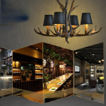 Antler Chandelier S&ouml;&ouml;gituba Elutoa kaunistus Must vaigust l&uuml;hter 4 headlights black