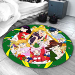 Sailor Moon tr&uuml;kitud &uuml;mmargused matid Lastele Mugavad &uuml;mmargused vaibad Anime &uuml;mmargused vaibad Multifilmi p&otilde;randamatid Magamistoa elutoa kodukaunistus Diameter 150cm