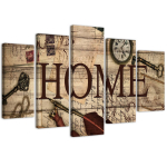 Viieosaline pildil&otilde;uenditr&uuml;kk Home kiri Retro Brown 100x70 pruun