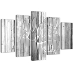 Viieosalise pildiga l&otilde;uendiprint Love Boards Grey 100x70 hall v&auml;rv