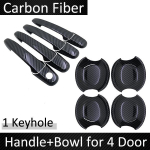 Black Carbon Fiber handle Or Chrome Side Door Cover Trim Set for Mazda 5 Premacy 2004~2018 Car Accessories 2005 2006 2007 1Keyhole Bowl 4 Door