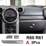 3 tk MINI ONE Cooper S JCW R60 Countryman R61 jaoks Auto armatuurlaua dekoratiivkaitse riba Sisemuse modifikatsioon Black White Check-A