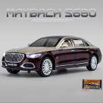 1:24 skaalaga Benz S680 sulamist automudel, tagasit&otilde;mmatav m&auml;nguauto heli ja valgusega kingituste kogumiseks survevalatud automudel 1/24-22.8x7.6x6.3cm