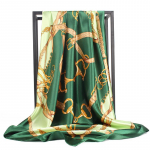 Kvaliteetsed luksuslikud siidist sallid peapael Sallid kaelasall naistele kett siidist sall naiste dekoratiivne sall 90*90cm roheline