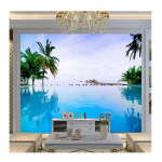 Seinapilt Taustapilt Loominguline Sinine bassein Ookeanivaade Foto Tapeet Elutuba Teler Diivan Magamistoa Sisustus Seinapilt 200 cm(W) x 140 cm(H)