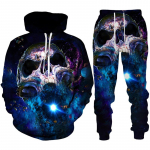 Isiksus gooti pealuu 3D prindiga kapuutsiga p&uuml;kste komplekt meeste/naiste naljakas Halloweeni t&auml;navar&otilde;ivaste riietus&uuml;likond hiphop 2-osaline spordidress 6XL