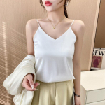 Naiste vabad varrukateta p&uuml;ksid, suvised V-kaelusega t&auml;issiidsatiintopid 2023. aasta moodsad V-kaelusega seksikas Camis elegantne vest 25450 M &scaron;ampanjav&auml;rvi