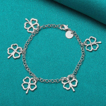 925 sterlingh&otilde;bedast neljalehelisest ristikust k&auml;ev&otilde;ru Moodsad v&otilde;luehted 20cm