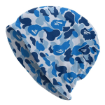 Populaarne Luksuslik sinine Camo kamuflaažikunst Bonnet Femme Hip Hop kudumism&uuml;ts Unisex naistele Talvine Soe Skullies Beanies M&uuml;tsid One Size