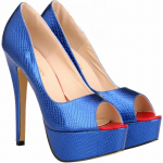 Unisex meeste Hot Drag Queen Seksikad tikkp&uuml;ksid krokodillimustriga nahast pumbad Peep Toe Sandaalid Platvormiga k&otilde;rged kontsad Kingad SM Gay Newhalf 43