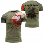 Poola armee meeste T-s&auml;rk Veteran Soldier Poola liputr&uuml;kk Meeste riided Suurem&otilde;&otilde;duline lahtine pullover O kaelusega l&uuml;hikeste varrukatega s&auml;rk L