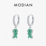 Modian 925 Sterling H&otilde;bedane Loom Armas dinosauruse Swing Drop K&otilde;rvar&otilde;ngad Mood Selge CZ Rippuv K&otilde;rv Naistele Peened Ehted h&otilde;be