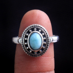 Larimari S&otilde;rmus 925 Sterlingh&otilde;be K&auml;sitsi valmistatud Ehted Statement S&otilde;rmus, Unisex S&otilde;rmus, T&auml;is S&otilde;rmus 5 sinine