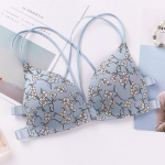 Naiste lilledega tr&uuml;kitud rinnahoidjad esipandlaga, juhtmeta bralette, seksikas pesu Mugav Push Up lillelised rinnahoidjad 32/70 must