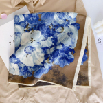 Moodne Bandana puuvillane kaelasall Naiste luksuslik lillemustriga sallid taskur&auml;tik ruudukujuline peapael 68x68cm