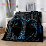 3D viiking Odin Valhalla P&otilde;hjamaade m&uuml;toloogia s&uuml;mbolite tekk, pehme visketekk kodu magamistoa voodi diivani pikniku kontori reisimiseks 125x150cm 50x60inch