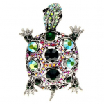 Kilpkonnapross Rhinestone Faux Crystal V&auml;rviline kilpkonnan&otilde;el Pross R&otilde;ivad Aksessuaarid Rev&auml;&auml;rin&otilde;elad Vintage loomad Dekoratiivsed Ehted T&uuml;drukule Kingitus h&otilde;be