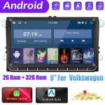 2 Din Android 9-tolline autoraadio Volkswagen Golf 5 6 Passat B6 B7 Skoda Polo Jetta GPS-navigatsioonis&uuml;steemile Carplay multimeediumipleier 2+32GB,with camera