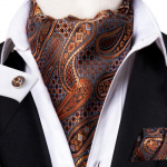 100 v&auml;rvi meeste siid Ascot Cravat vintage lips Paisley sall Hanky ​​mansetin&ouml;&ouml;pide komplekt AS-1037