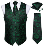 Klassikaline vestilips Paisley siidist kootud retro vest kikilips Hanky ​​mansetin&ouml;&ouml;pide komplekt XL