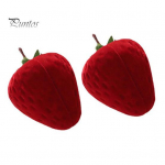 2 tk maasika s&otilde;rmusekarp peen maasikakujuline ehete hoiukarp Pehme voodriga k&otilde;rvar&otilde;nga&uuml;mbris kingituseks punane