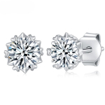 D V&auml;rvus 0,3-1,0 karaat 6,5 mm lumehelbega l&otilde;igatud moissanite k&otilde;rvar&otilde;ngad naistele 925 h&otilde;bedast pulmaehted 0.3CT VVS1 4.0mm white