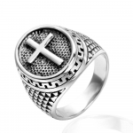 HIPHOP Ehted Titaanist V&auml;rvis&auml;ilitav Vaakum Kullatud Rist Meeste S&otilde;rmus 12