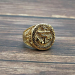 Titaanterasest/roostevabast terasest v&auml;rvi kaitsev kullatud merev&auml;e ankurduss&otilde;rmus Eagle meestele 9