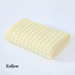 Vahvlipuuvillane vannir&auml;tik Pehme k&auml;rgstruktuuriga Tugev imav n&auml;odu&scaron;ir&auml;tikud t&auml;iskasvanutele Lastele Kodu Vannituba Du&scaron;&scaron; Spa Ujumine 34*74/70*140cm 70x140cm kollane