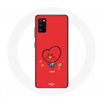 Coque pour Oppo A16 BTS Bangtan Gar&ccedil;ons BT21 TATA V Fond Rouge