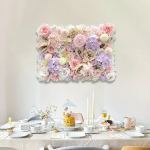 Kunstlillede seinapaneel Lilleline taust Dekoratiivpaneelid Romantiline siidroos jaoks Style D