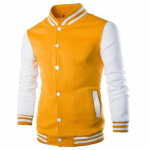 Uus meeste pesapallijope Moedisain Slim Fit College Varsity jakk Meeste br&auml;nd Stiilne Veste S kollane