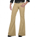Meeste retro-disco laienevad p&uuml;ksid, lahtised venivad vintage-p&uuml;ksid, sobivad laienevad mugavad retro-stretch-Twill-meeste p&uuml;ksid S khaki