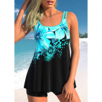 Kvaliteetne suvine naiste topp ja l&uuml;hikesed p&uuml;ksid Blue Fairy Printiga moodne rannaujumistrikoo S-6XL S must