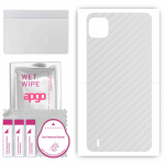 apgo Protective Skin Sticker for the back compatible with Wiko Y82, Wrap Film, Foil, Vinyl - Pattern Transparent Carbon