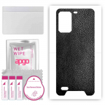 apgo Protective Skin Sticker for the back compatible with Ulefone Armor 7E, Wrap Film, Foil, Vinyl - Pattern Black Leather