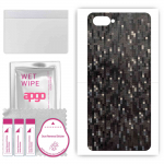 apgo Protective Skin Sticker for the back compatible with Realme C2, Wrap Film, Foil, Vinyl - Pattern Carbon Black Pixel